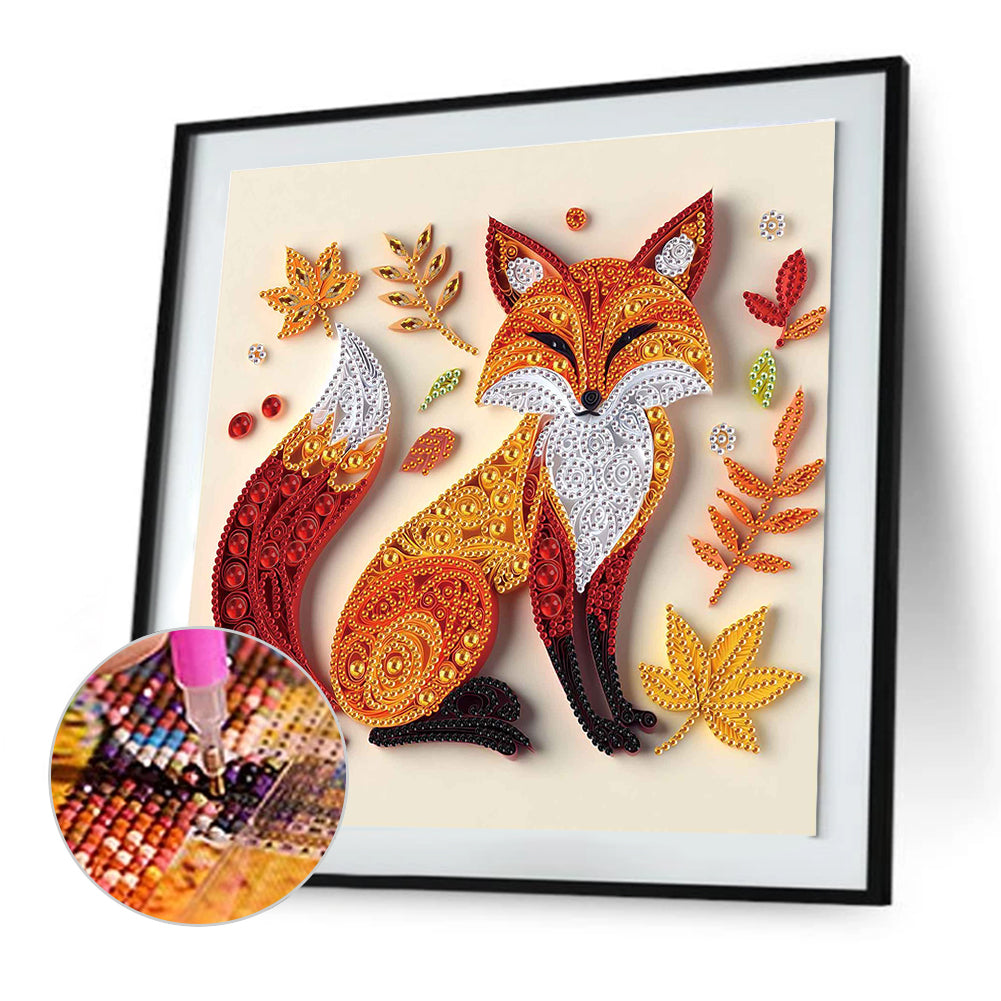 Paper Quilling Fox - Special Shaped Drill Diamond Painting 30*30CM