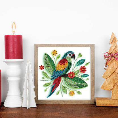 Paper Quilling Parrot - Special Shaped Drill Diamond Painting 30*30CM