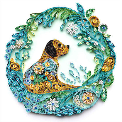 Paper Quilling Puppy - Special Shaped Drill Diamond Painting 30*30CM