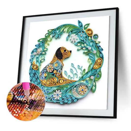 Paper Quilling Puppy - Special Shaped Drill Diamond Painting 30*30CM
