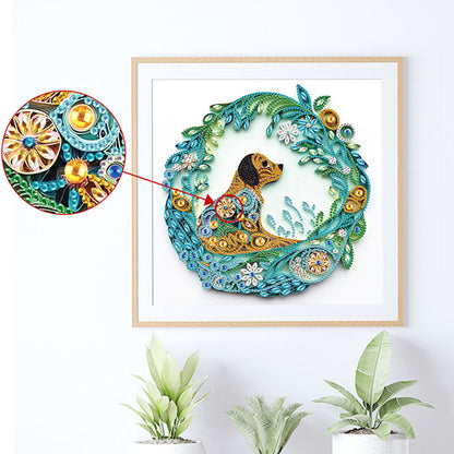Paper Quilling Puppy - Special Shaped Drill Diamond Painting 30*30CM
