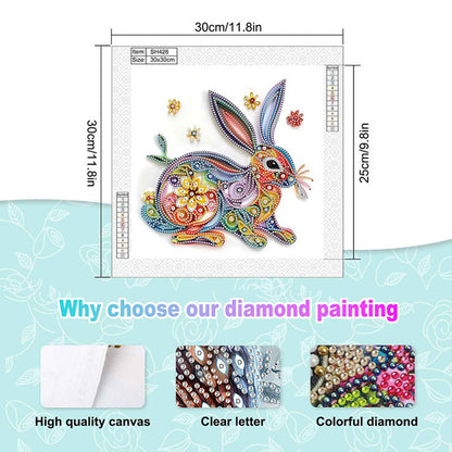 Paper Quilling Rabbit - Special Shaped Drill Diamond Painting 30*30CM