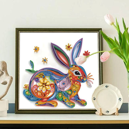 Paper Quilling Rabbit - Special Shaped Drill Diamond Painting 30*30CM