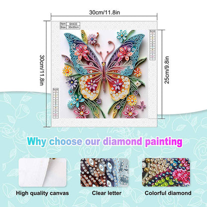 Paper Quilling Butterfly - Special Shaped Drill Diamond Painting 30*30CM