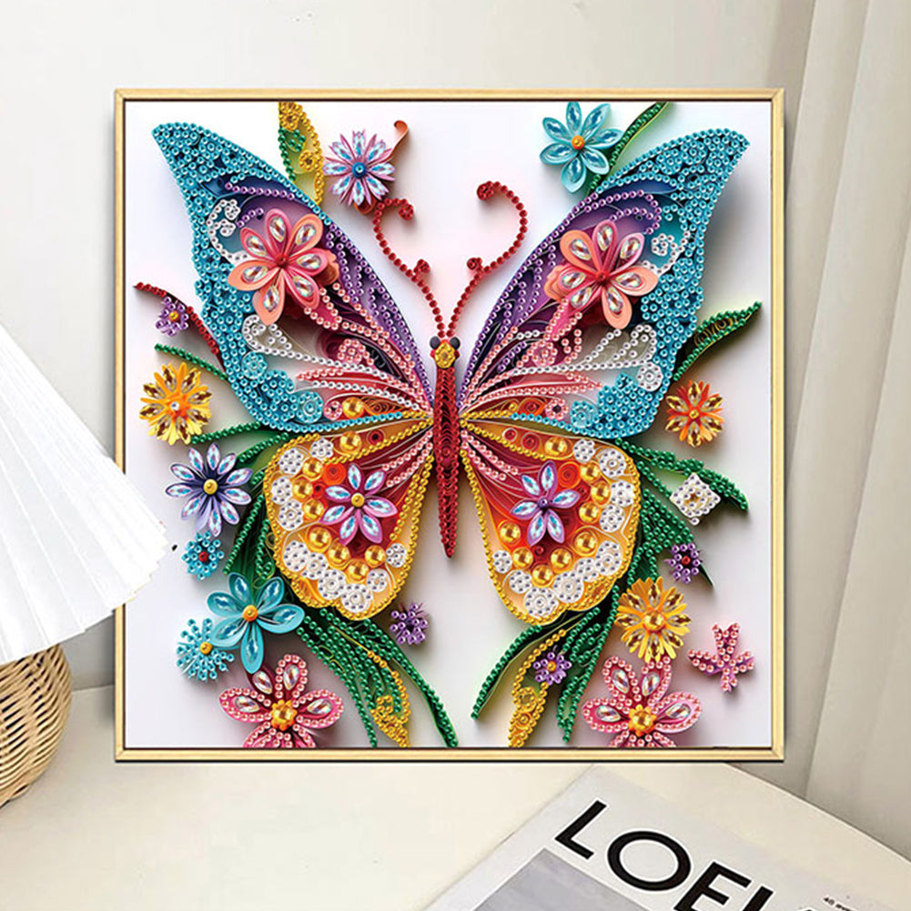Paper Quilling Butterfly - Special Shaped Drill Diamond Painting 30*30CM