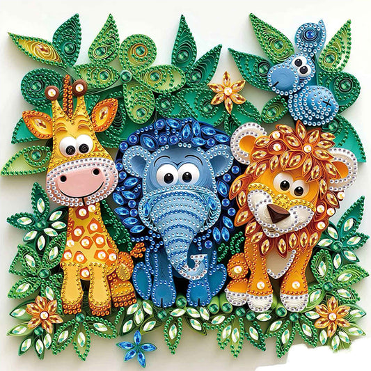 Paper Quilling Lion - Special Shaped Drill Diamond Painting 30*30CM