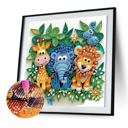 Paper Quilling Lion - Special Shaped Drill Diamond Painting 30*30CM
