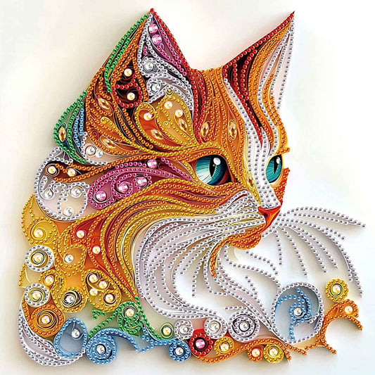 Paper Quilling Cat - Special Shaped Drill Diamond Painting 30*30CM