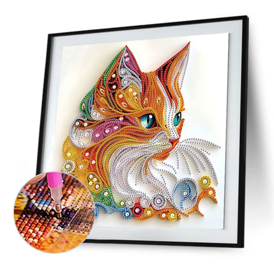 Paper Quilling Cat - Special Shaped Drill Diamond Painting 30*30CM