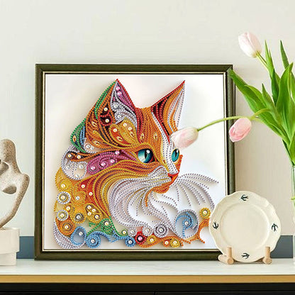 Paper Quilling Cat - Special Shaped Drill Diamond Painting 30*30CM