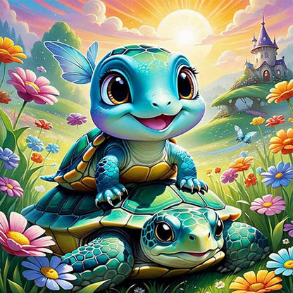 Sea Turtle - Full Round Drill Diamond Painting 30*30CM