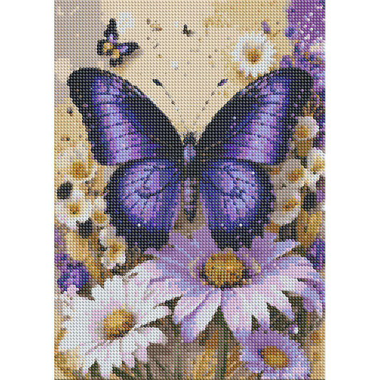 Butterfly And Daisy - Full Round Drill Diamond Painting 30*40CM