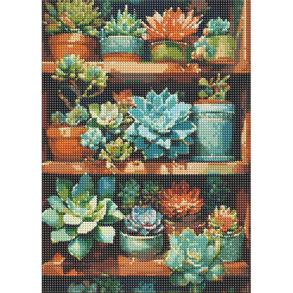 Succulents - Full Round Drill Diamond Painting 30*40CM