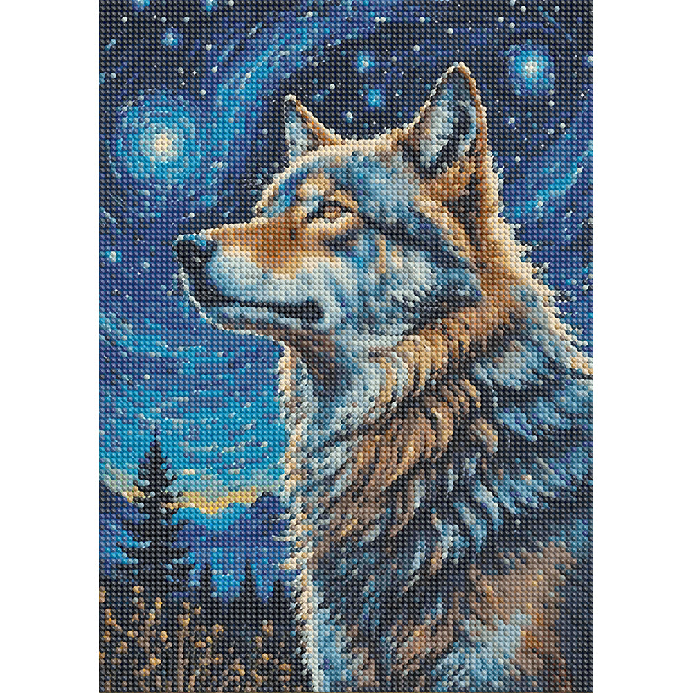 Moonlight Wolf - Full Round Drill Diamond Painting 30*40CM