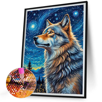 Moonlight Wolf - Full Round Drill Diamond Painting 30*40CM