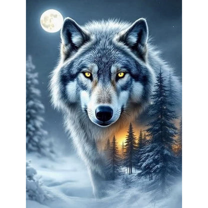 Moonlight Wolf - Full Round Drill Diamond Painting 30*40CM