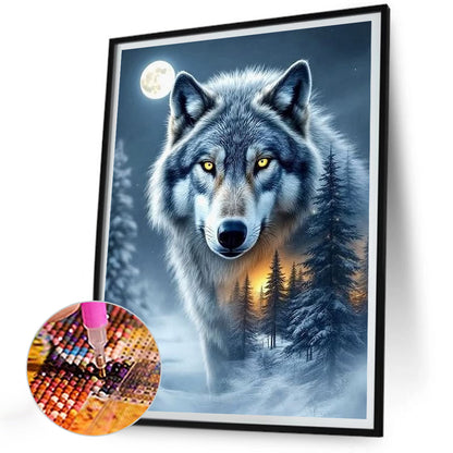 Moonlight Wolf - Full Round Drill Diamond Painting 30*40CM