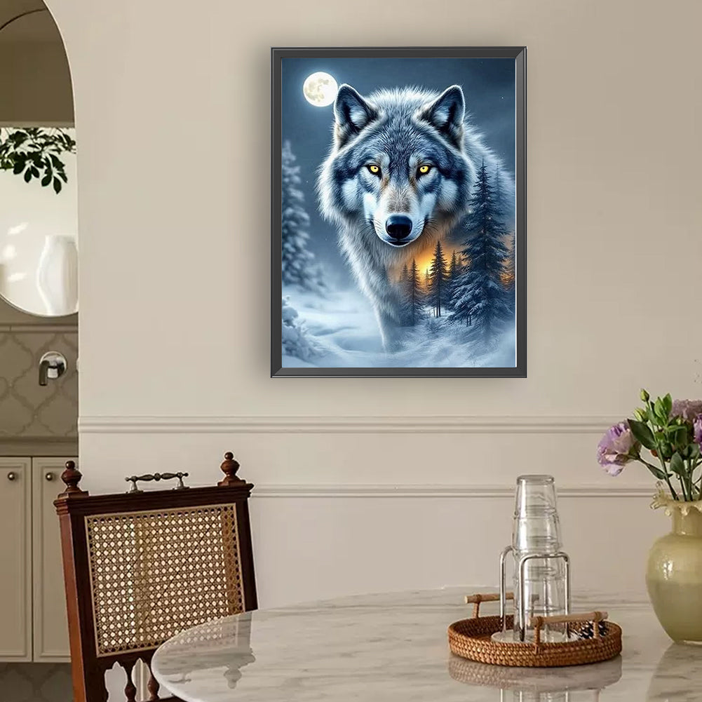 Moonlight Wolf - Full Round Drill Diamond Painting 30*40CM