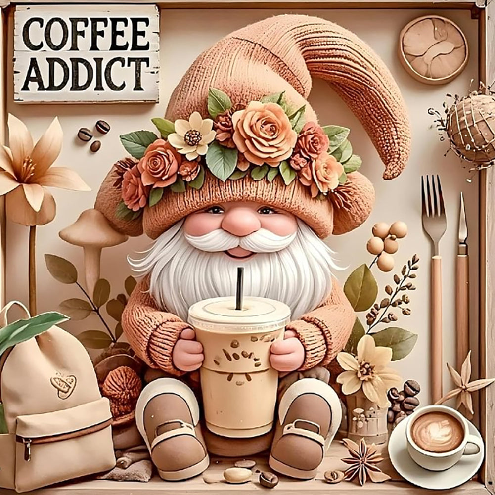 Coffee Bean Gnome - Full Round Drill Diamond Painting 40*40CM