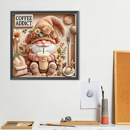 Coffee Bean Gnome - Full Round Drill Diamond Painting 40*40CM