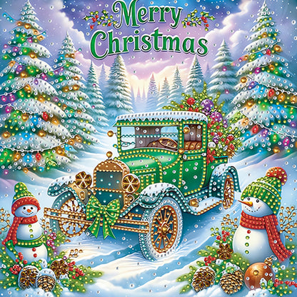 Christmas Car - Special Shaped Drill Diamond Painting 30*30CM
