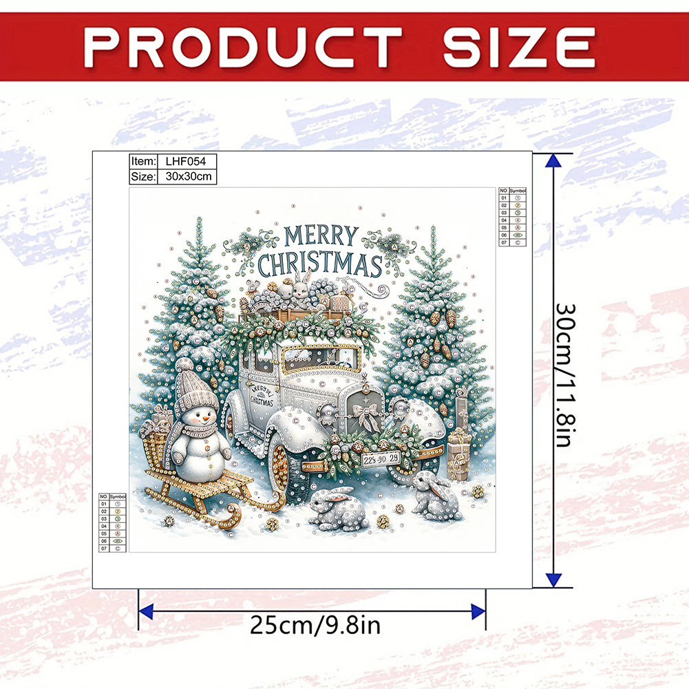 Christmas Car - Special Shaped Drill Diamond Painting 30*30CM