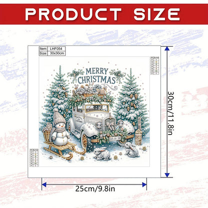 Christmas Car - Special Shaped Drill Diamond Painting 30*30CM