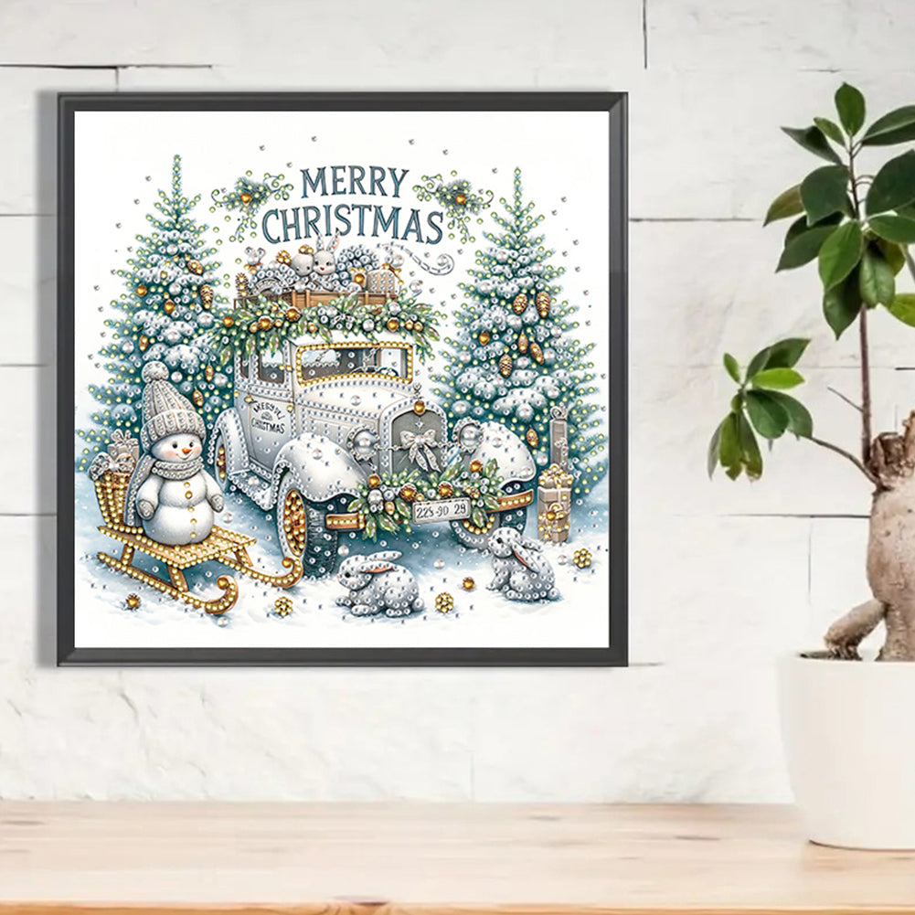 Christmas Car - Special Shaped Drill Diamond Painting 30*30CM