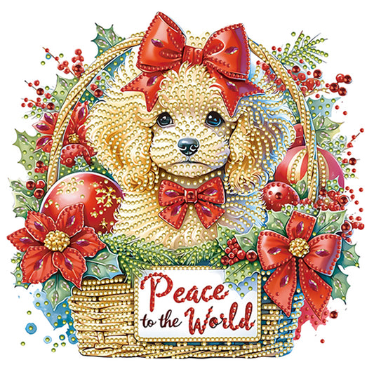 Christmas Teddy Dog - Special Shaped Drill Diamond Painting 30*30CM