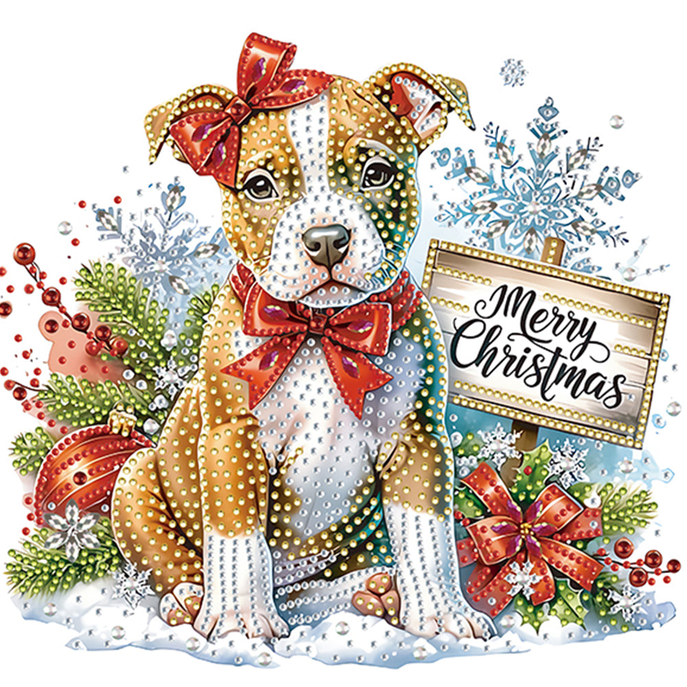 Christmas Dog - Special Shaped Drill Diamond Painting 30*30CM