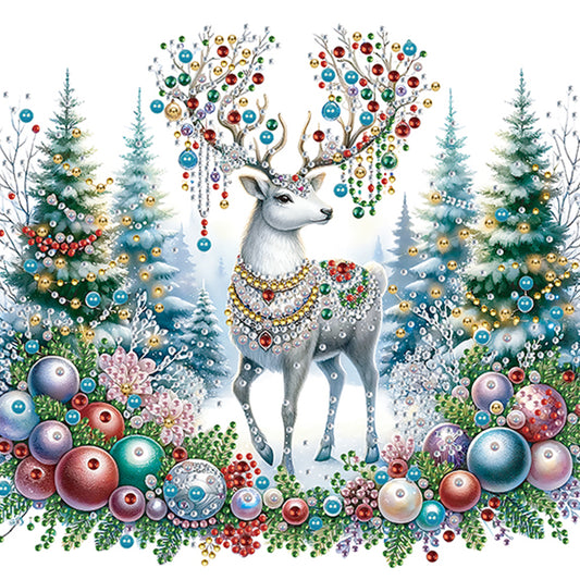 Christmas Elk - Special Shaped Drill Diamond Painting 30*30CM
