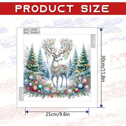 Christmas Elk - Special Shaped Drill Diamond Painting 30*30CM