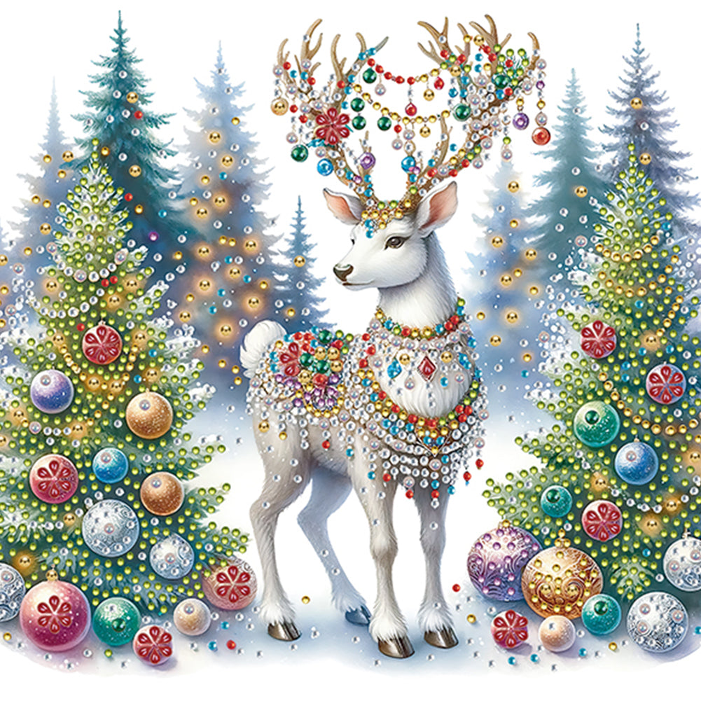 Christmas Elk - Special Shaped Drill Diamond Painting 30*30CM