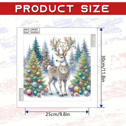 Christmas Elk - Special Shaped Drill Diamond Painting 30*30CM