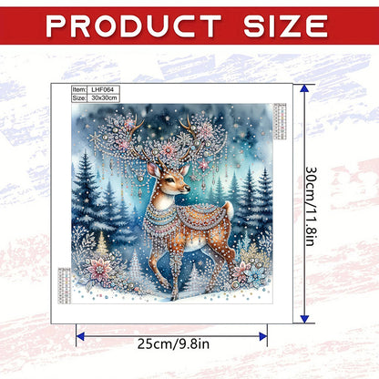 Christmas Elk - Special Shaped Drill Diamond Painting 30*30CM