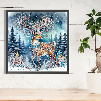 Christmas Elk - Special Shaped Drill Diamond Painting 30*30CM
