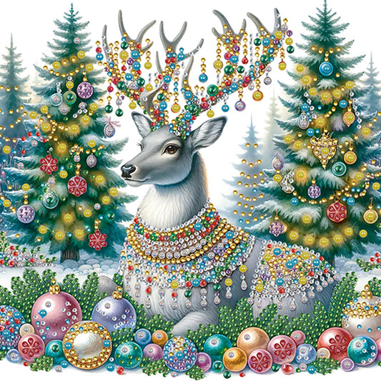 Christmas Elk - Special Shaped Drill Diamond Painting 30*30CM