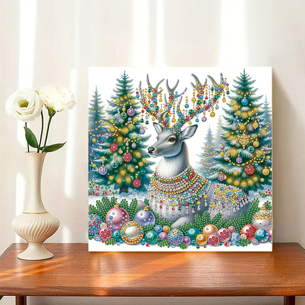 Christmas Elk - Special Shaped Drill Diamond Painting 30*30CM