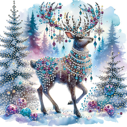 Christmas Elk - Special Shaped Drill Diamond Painting 30*30CM