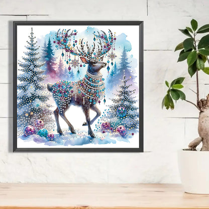 Christmas Elk - Special Shaped Drill Diamond Painting 30*30CM