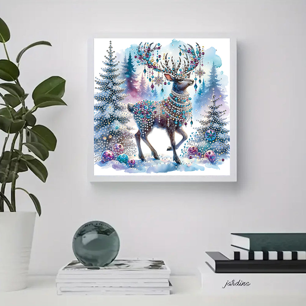 Christmas Elk - Special Shaped Drill Diamond Painting 30*30CM