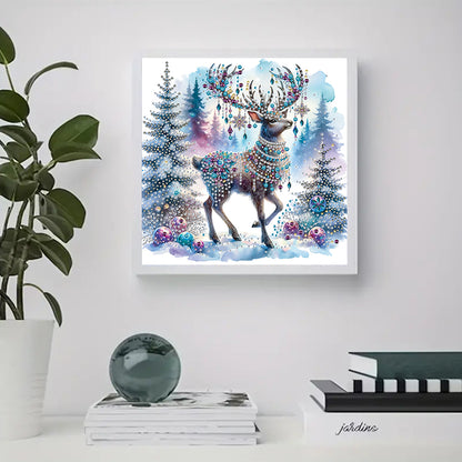 Christmas Elk - Special Shaped Drill Diamond Painting 30*30CM