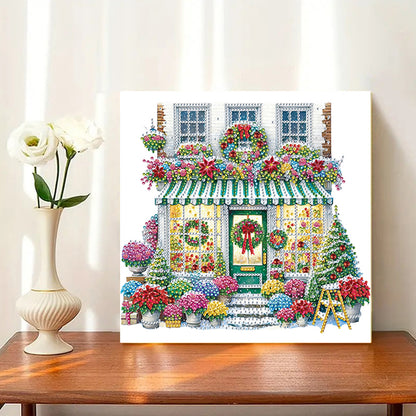 Christmas Flower Shop - Special Shaped Drill Diamond Painting 30*30CM