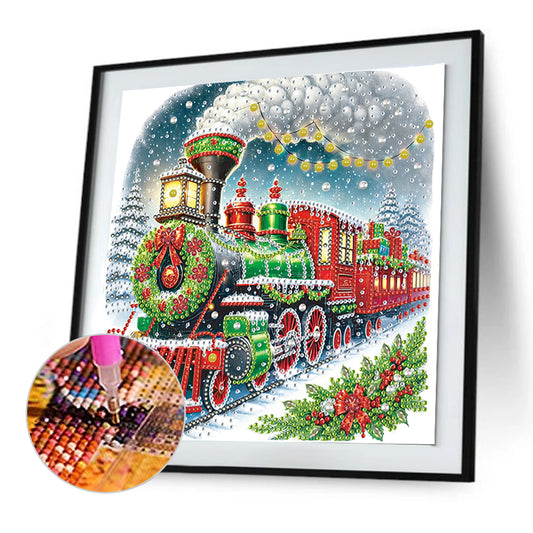 Christmas Train - Special Shaped Drill Diamond Painting 30*30CM