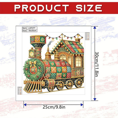 Christmas Style Train - Special Shaped Drill Diamond Painting 30*30CM