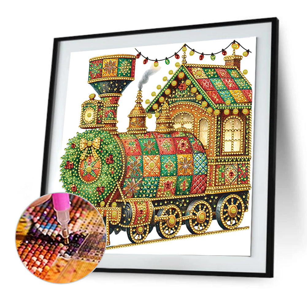 Christmas Style Train - Special Shaped Drill Diamond Painting 30*30CM