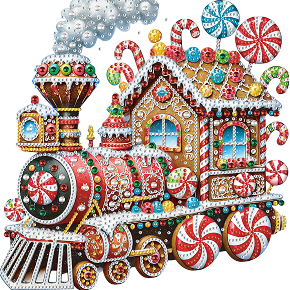 Christmas Candy Train - Special Shaped Drill Diamond Painting 30*30CM