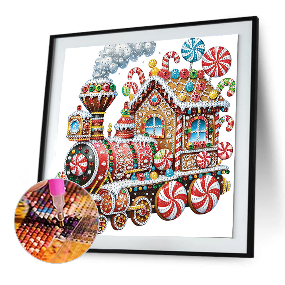 Christmas Candy Train - Special Shaped Drill Diamond Painting 30*30CM