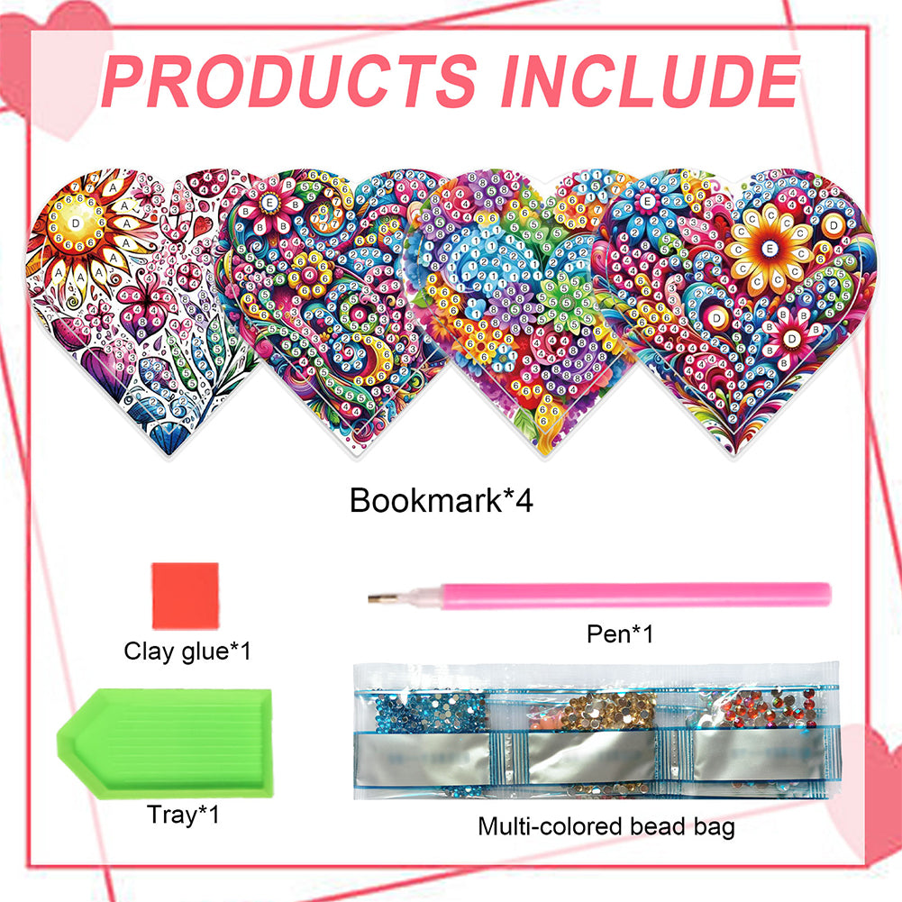 8 pcs Diamond Painting Bookmarks Diamond Art Book Corner Kit for Book Lovers