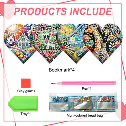 8 pcs Diamond Painting Bookmarks Diamond Art Book Corner Kit for Book Lovers